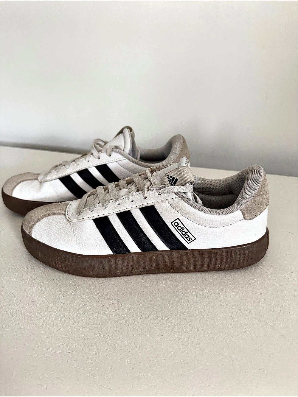 adidas VL Court 3.0 Sneakers White & Brown US 10